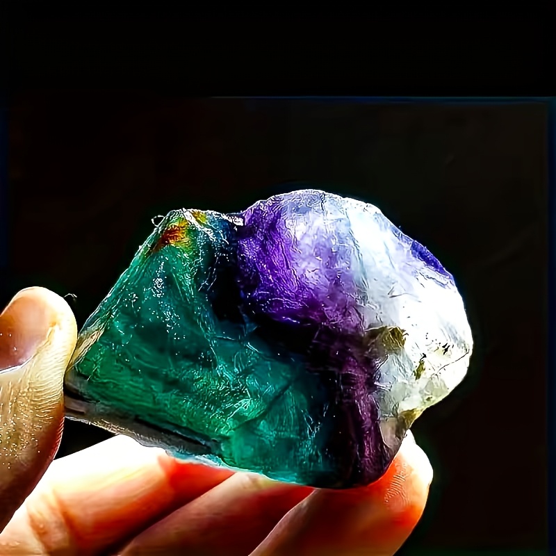 TEMU Natural Fluorite, Ideal Crystal Gift, Unrefined Stone For Jewelry Making, Decor Meditation Stone, Perfect For Making Stones, Geological Gifts,