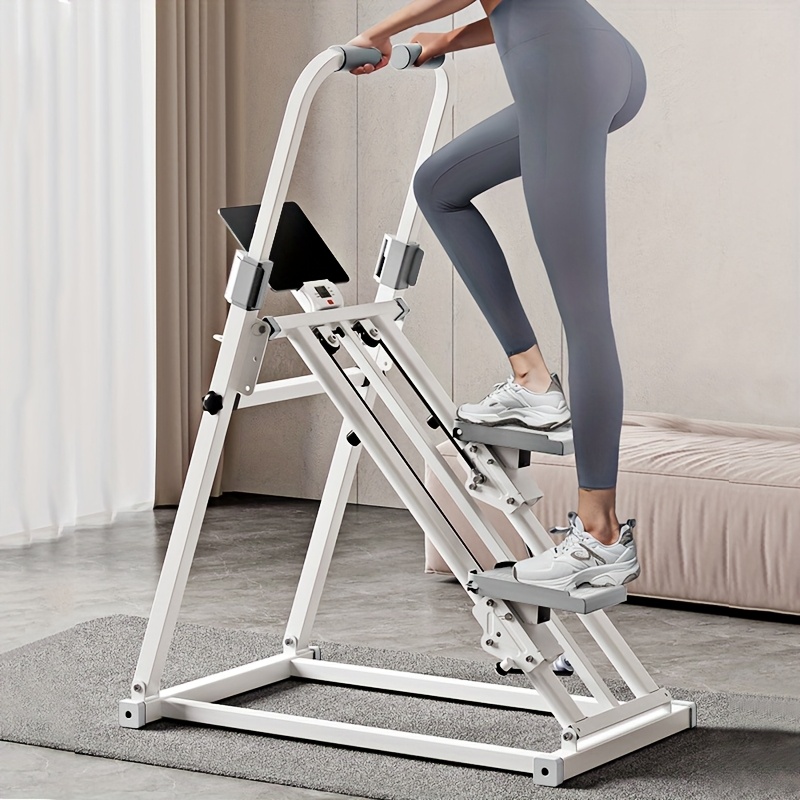 vertical climbing machine with elastic   system folding climber adjustable incline height manual mechanical control heavy duty full body workout equipment for home gym cardio strength training space saving design easy assembly compatible with fitness apps smart devices ideal for beginners   compact climber for small spaces stair climber exercise machine Product details 1