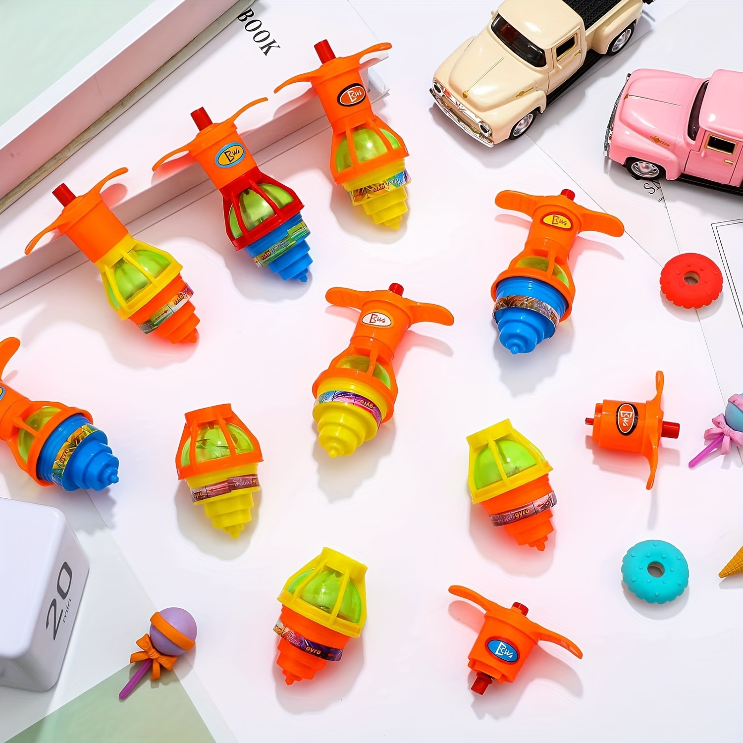 15pcs led lights up flickering flying object spinning gyro party fun gyro toys christmas graduation season easter thanksgiving gifts color random details 2