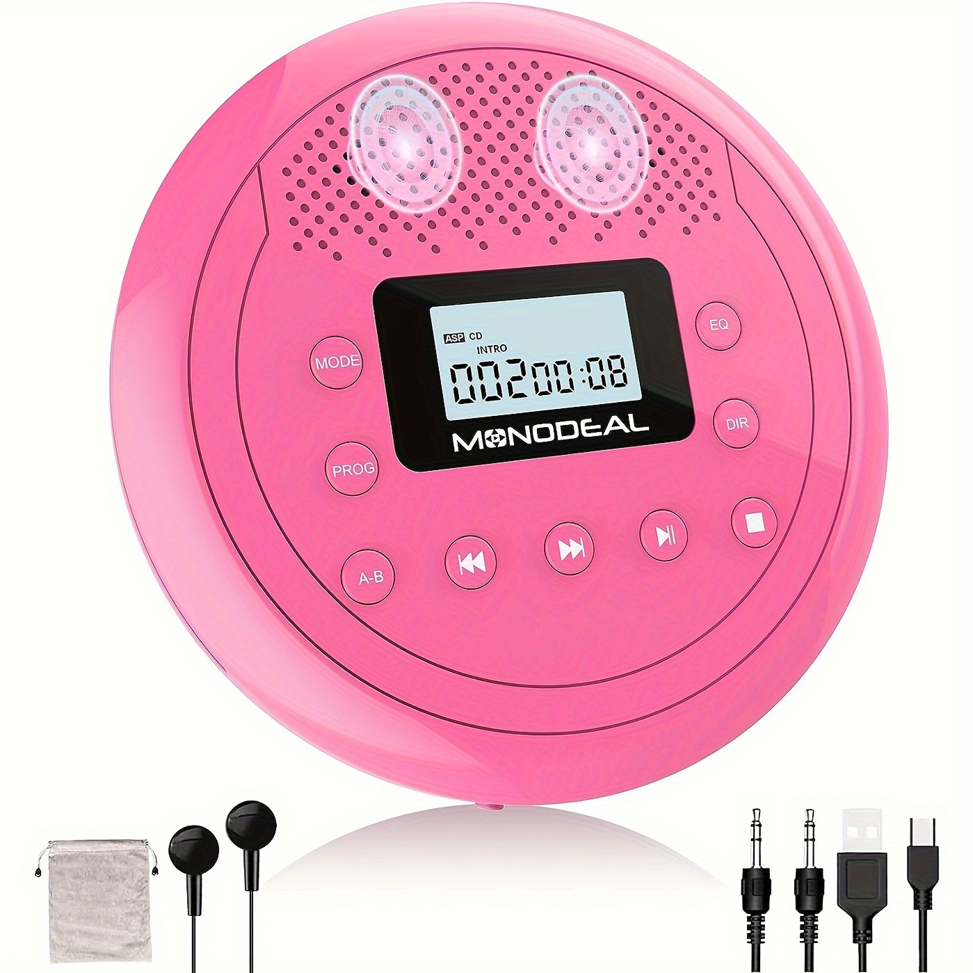 

Monodeal Cd Portable, Rechargeable Cd Speakers, -skip Cd For Car And , Walkman Cd Headphones For ()