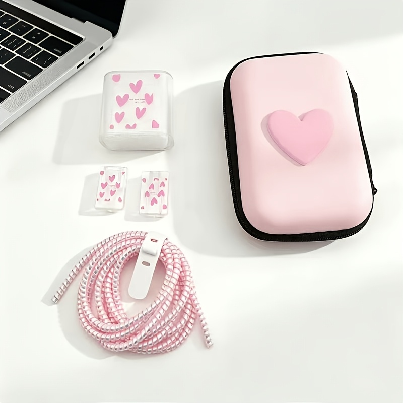 TEMU Juego : 3 fundas protectoras + 1 línea láser + 1 correa + bolsa de almacenamiento, juego de 6 piezas. juego de fundas protectoras para cable de
