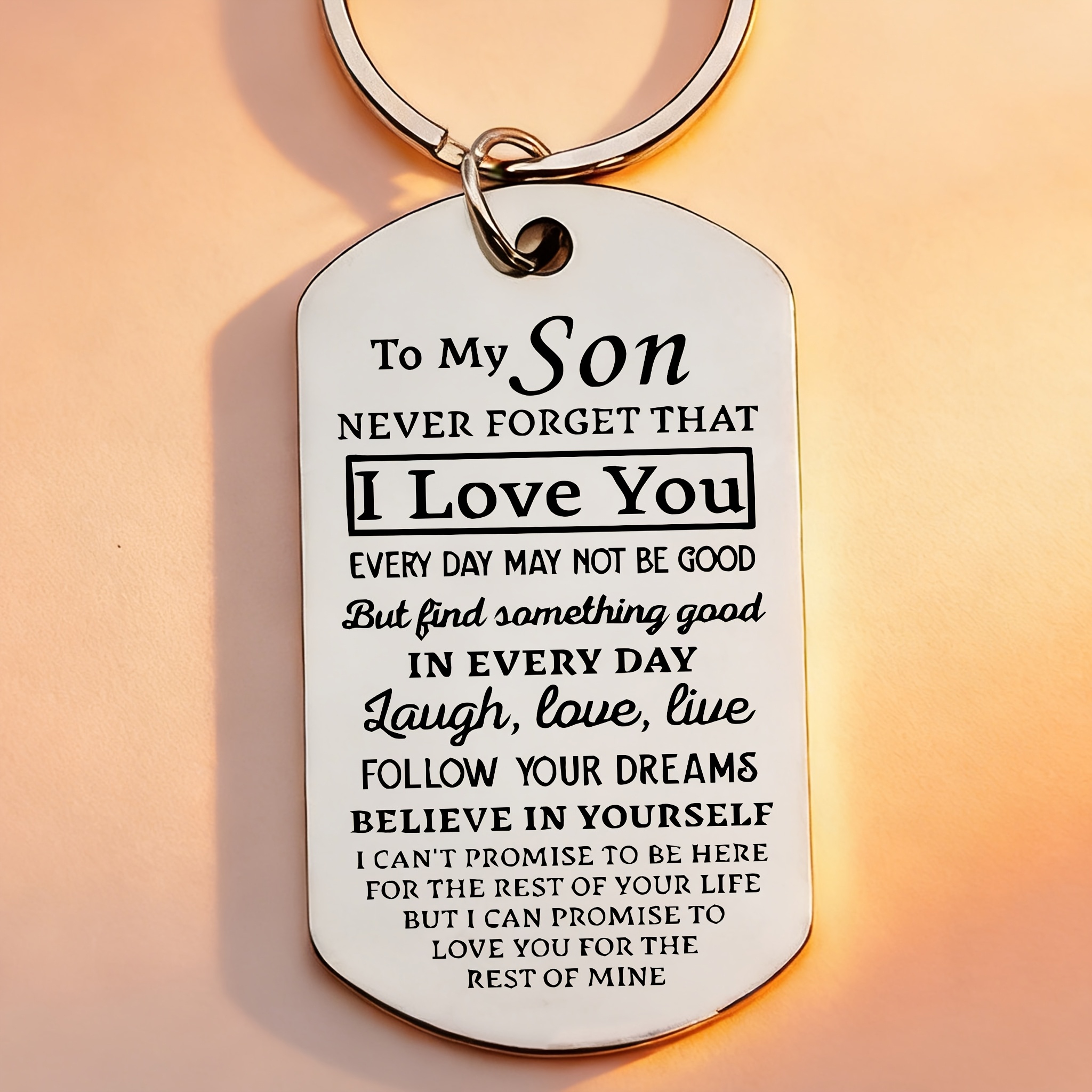 TEMU " To , Son" Stainless Steel Keychain, Unique Birthday Keychain For Son, Themed Birthday Keychain, Perfect Gift For Christmas, Thanksgiving,