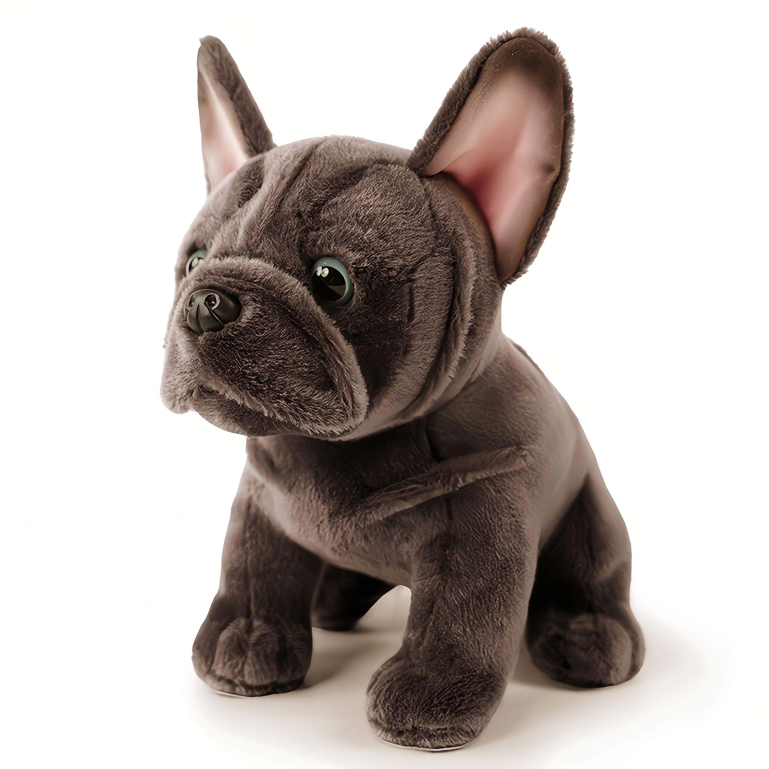 Image of Realistic French Bulldog Plush Toy With Fluffy Ears & Big Eyes - Soft Stuffed Dog Doll Suitable For & Collectors, Cuddly Companion Gift