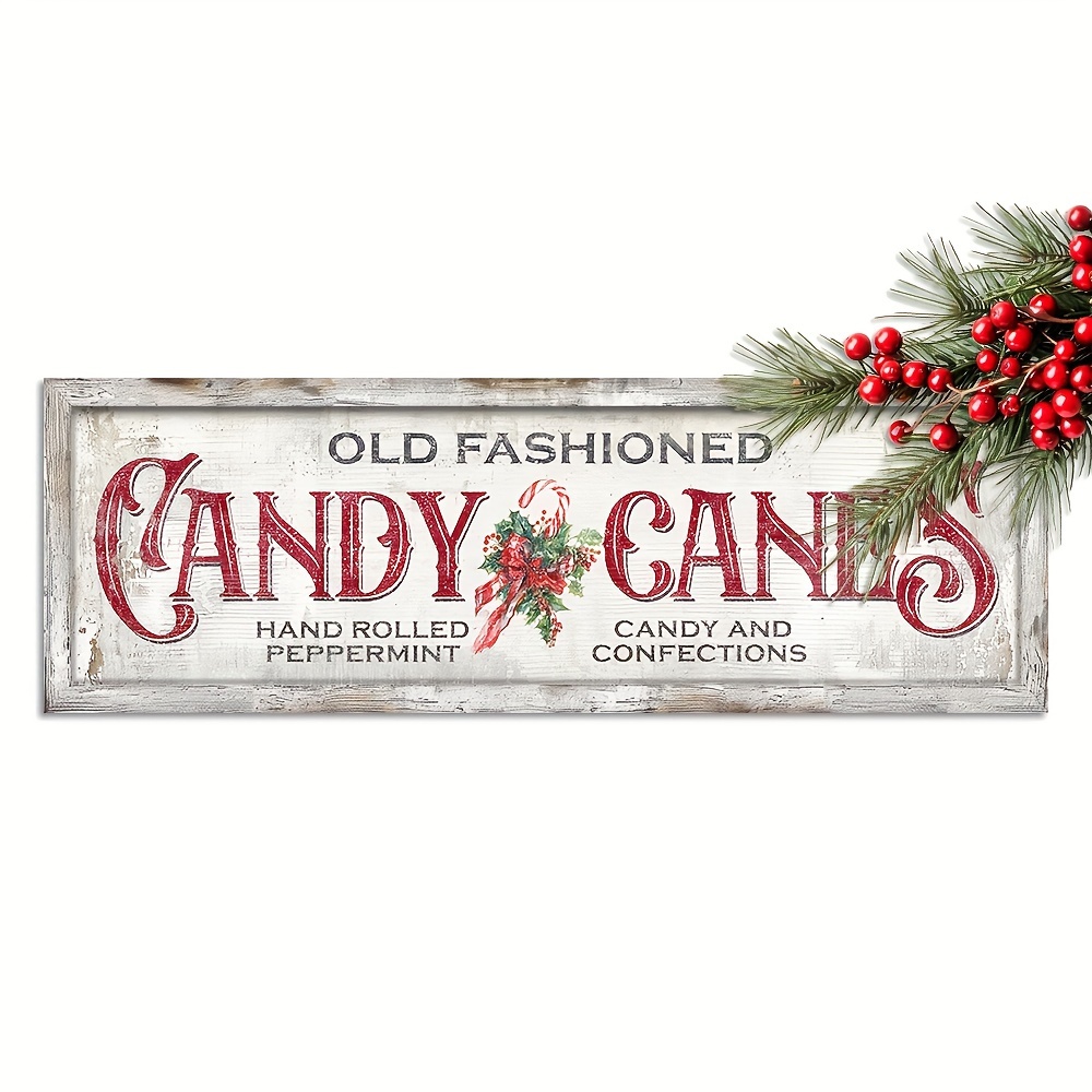 

Canes Wooden Sign (4"x12") - Perfect For Christmas, Home & Farmhouse Decor | Wall, Door, Living Room, Bedroom Accent