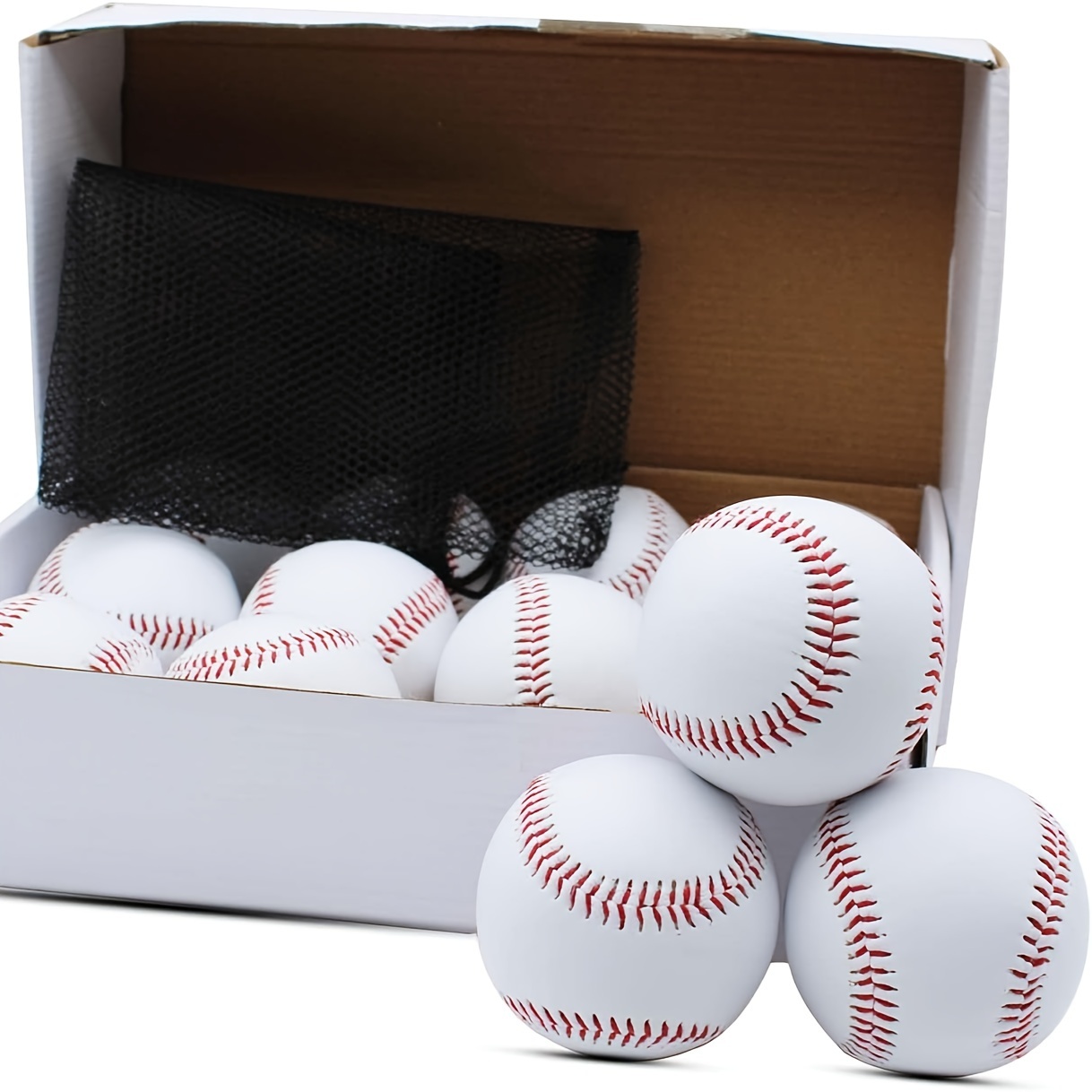 

Baseball, 12 Pack Baseballs Practice Training Baseballs Baseball Soft Toss, Batting, Fielding, Hitting, Pitching