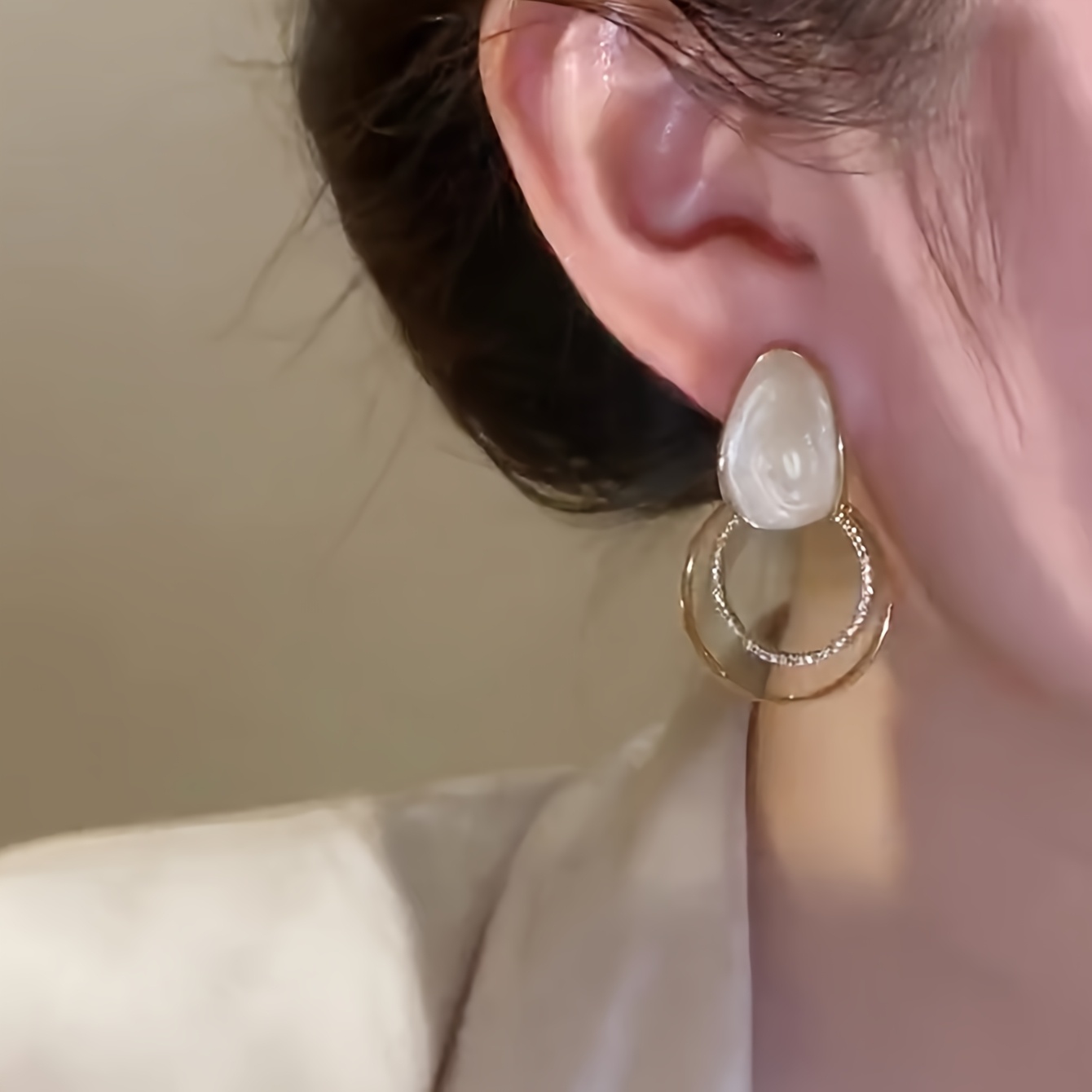 Fashionable Irregular Round Drip Earrings for Women's Casual Wear