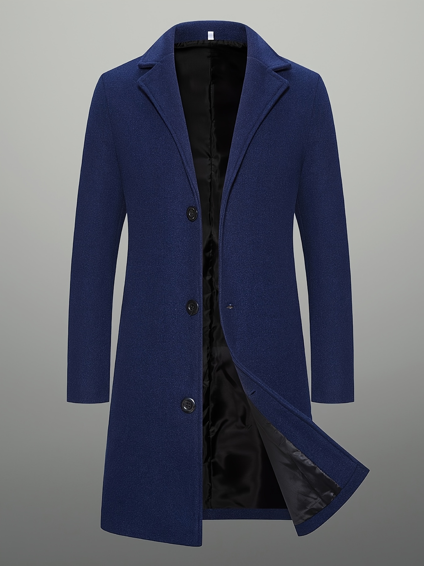 mens   length single breasted tweed overcoat mens solid color trench coat Product details 43