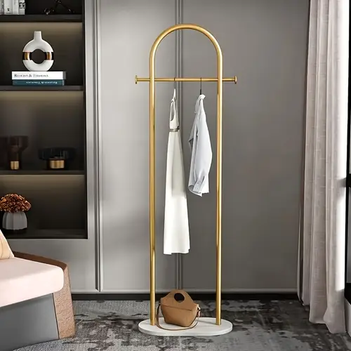 1pc clothing rack marble base metal modern coat rack stand clothes rack stand for bedroom standing garment rack heavy duty coat hanger rack stand for bag hat scarf jacket