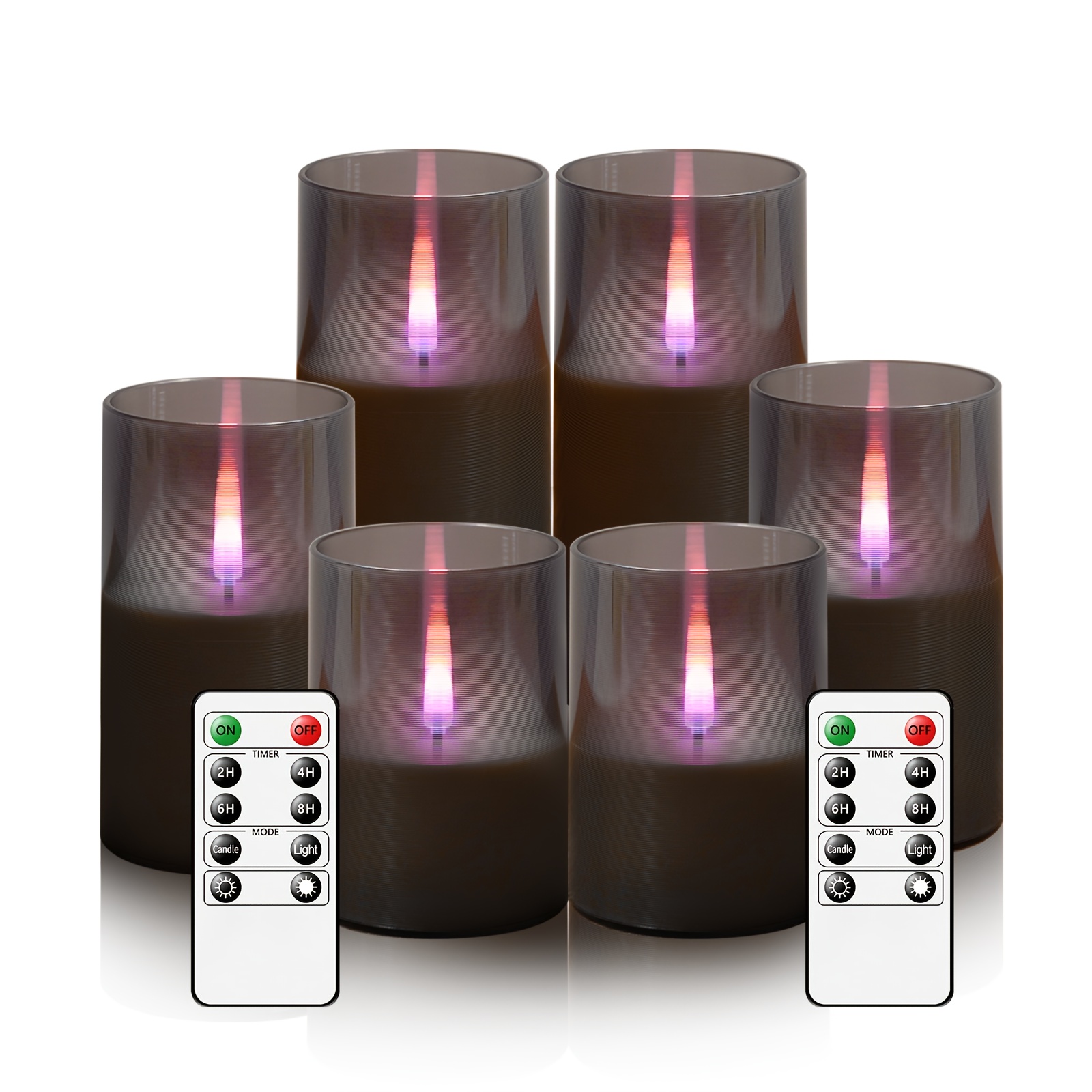 E-shop 6er-Pack Flammenlose Kerzen mit Rastermuster | Romantische Handarbeiten für eine gemütliche Atmosphäre, Die erste Wahl für Weihnachtsgeschenke,