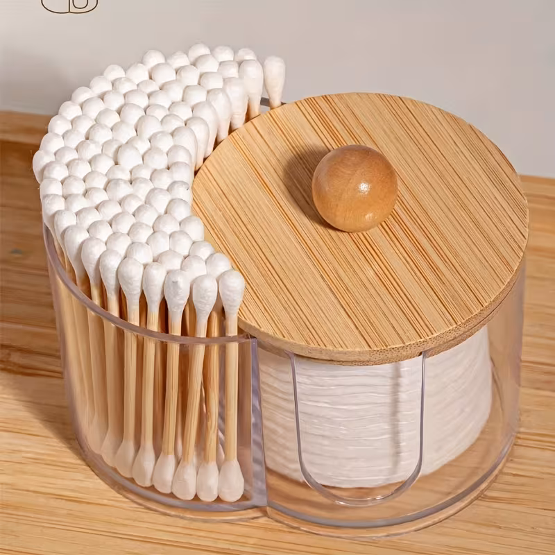 Makeup Round Pad Floss Sign Holder Bathroom Essential Jar