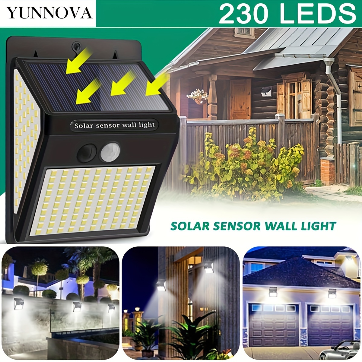 Luz Lamparas 432 LED Luces Solares Exterior Para Patio Con Sensor De  Movimiento