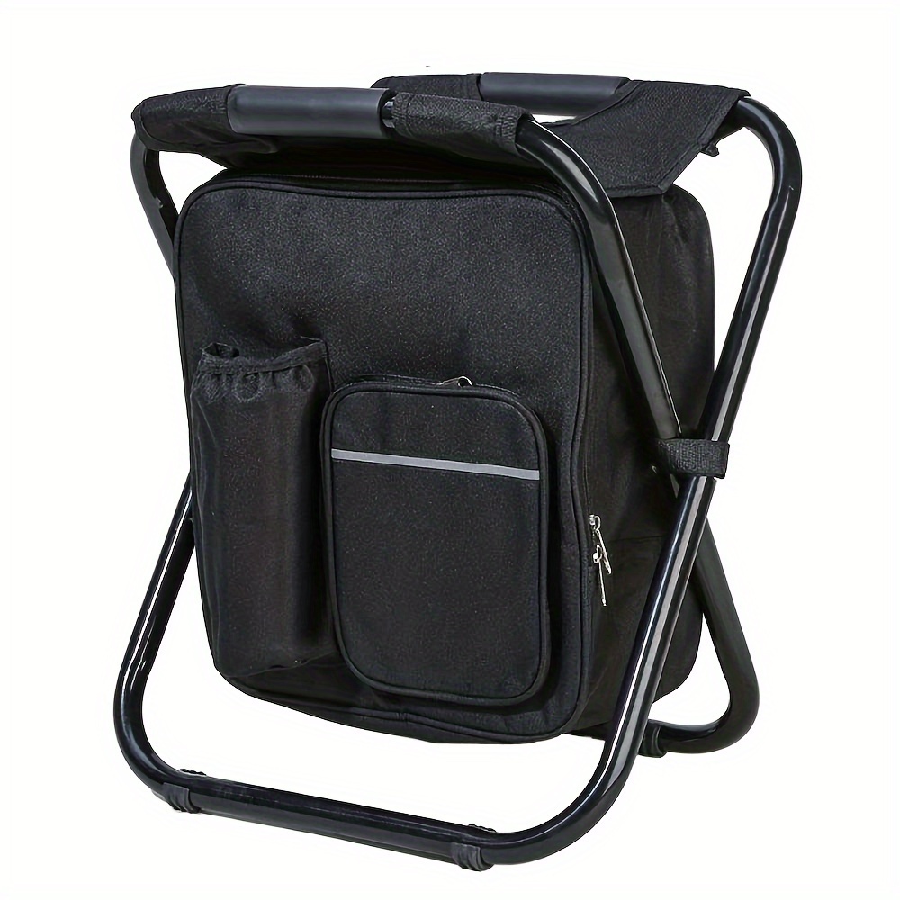 Camping Stool With Bag, Foldable, Portable, Lightweight And Stable, X D: 41 X 36 X 29 Cm, Polyester, Black And Green