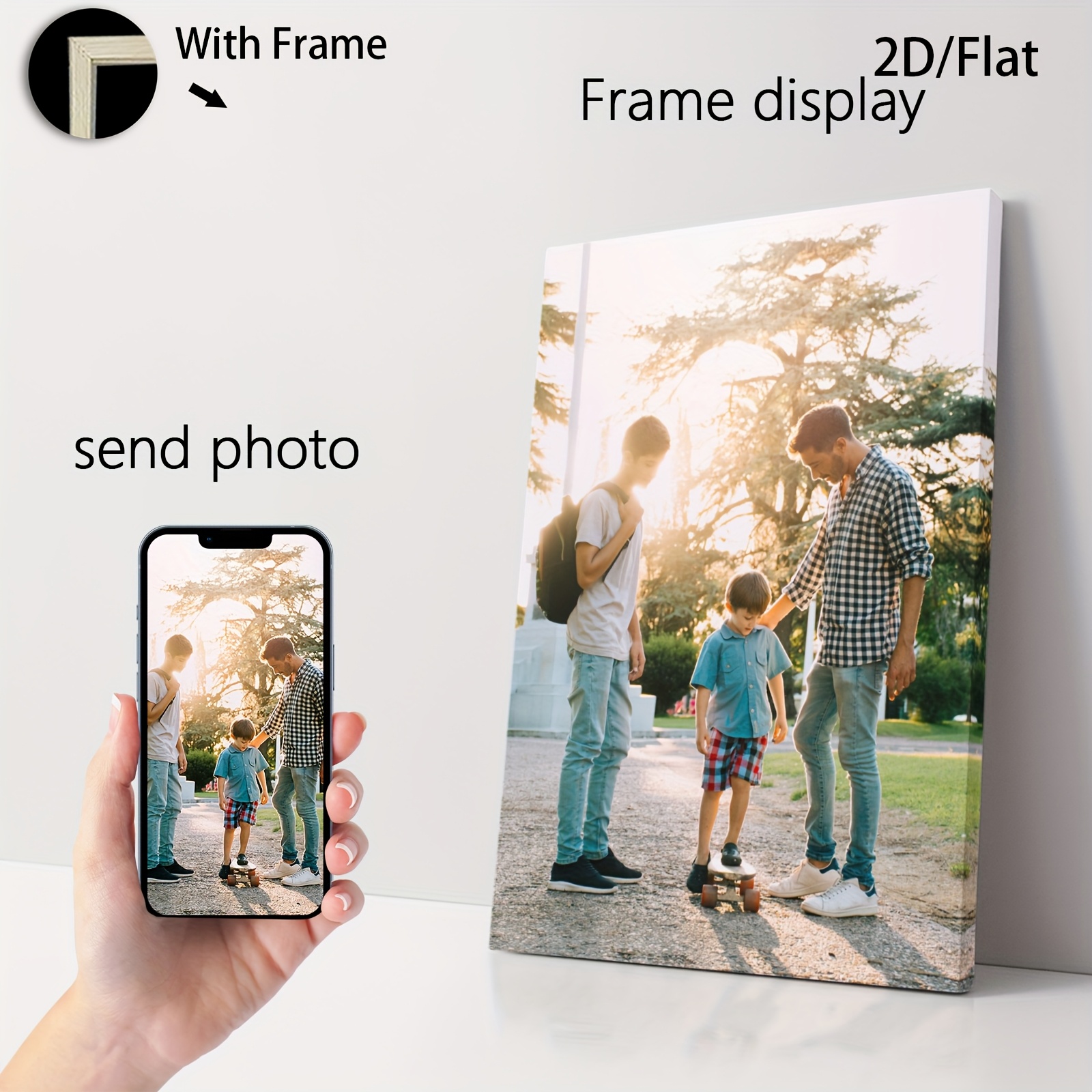 Flat 2D Poster, 1 Piece with Wooden Frame, Custom Photo Wall Art, Happy for Family, Perfect Gift for Family Birthday, Anniversary, Home Decoration, Wall Art, Wall Decoration