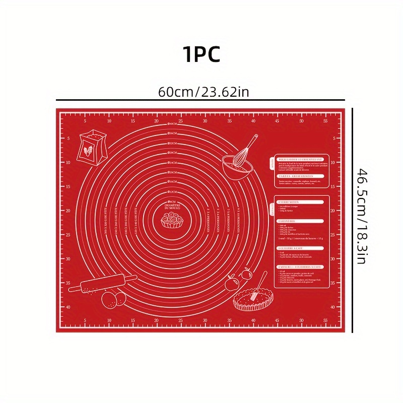 TEMU Mat For Pizza & Cakes - -, Kitchen Tool For Home And Cooking Enthusiasts, Red, Available In Large (23.62x18.3