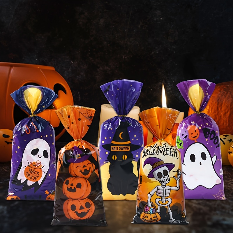 Halloween Papiertüten – 12 Stück Mit Aufklebern | Süßigkeiten-Taschen Für Die Gruselparty
