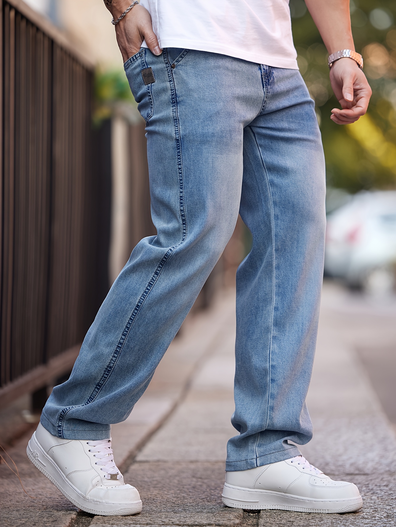 2025 Spring/Summer New Embroidered Men'S Straight Pants, Stylish Streetwear Versatile Cool Trendy Men'S Faux Denim