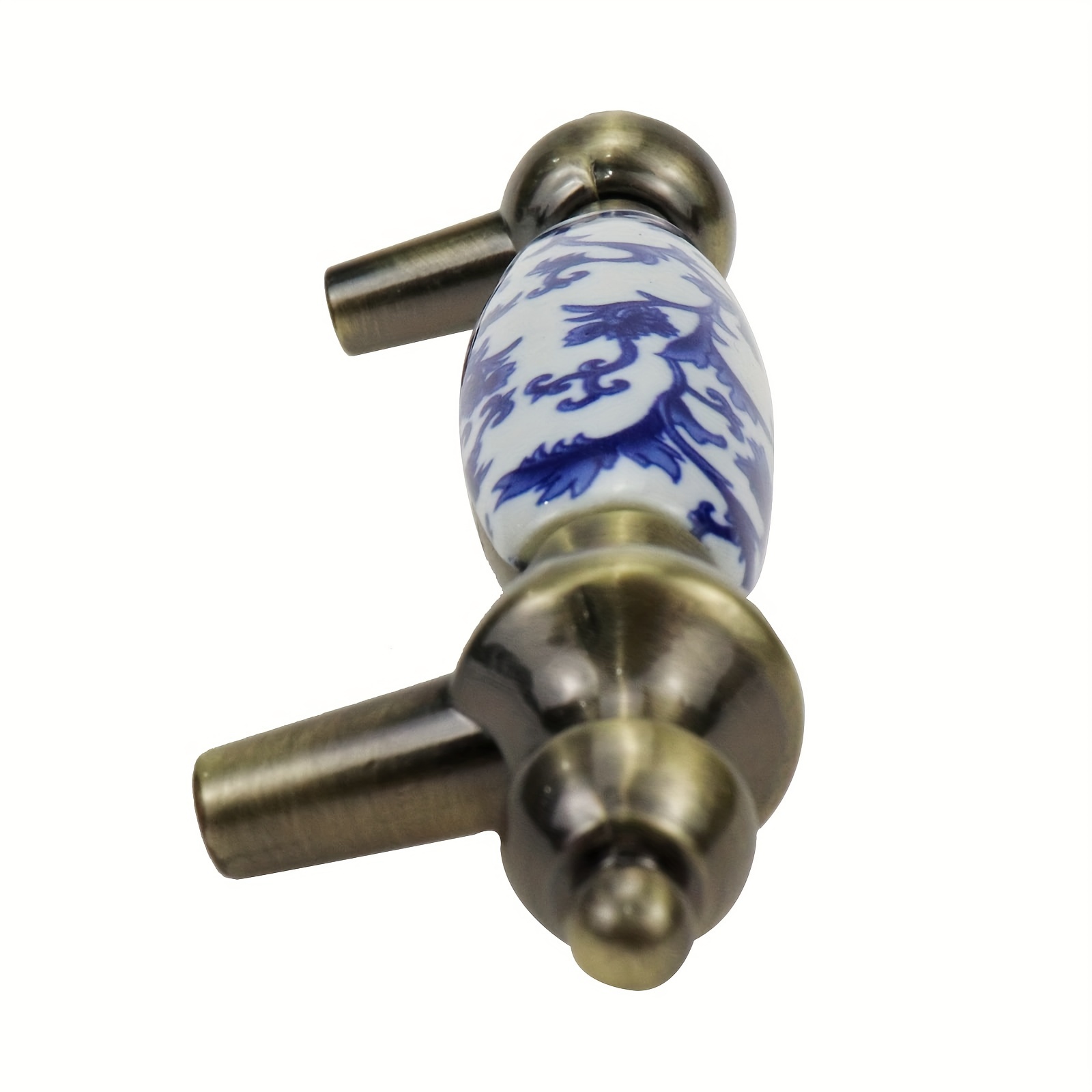 Floral Ceramic Cabinet Pulls, Blue And White Porcelain Drawer Knobs