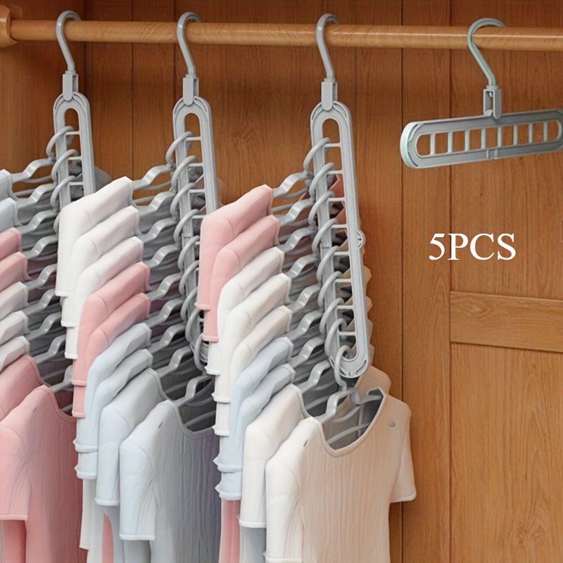 

5pcs Saving Pants - , 9 , Suitable For Dormitory And , Dormitory Folding Clothes Rack, For Hanging Objects, Clothes Clothes