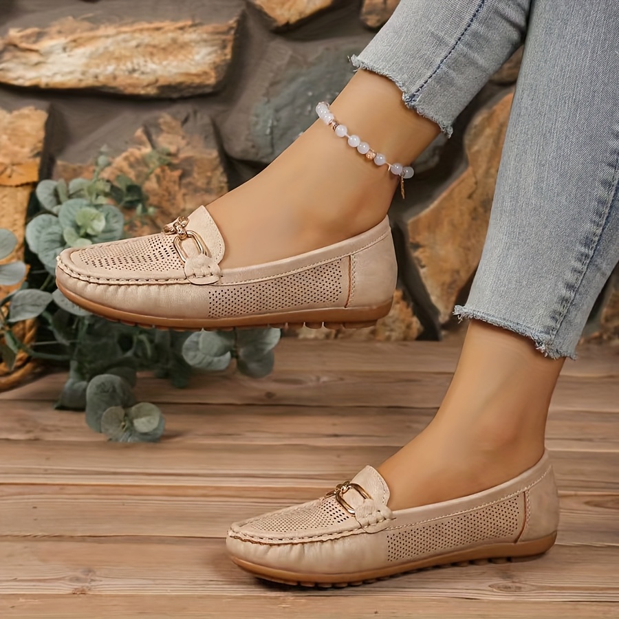 Damen Loafer Aus Leder | Flache Slip-On Schuhe | Atmungsaktiv & Bequem | Verschiedene Größen