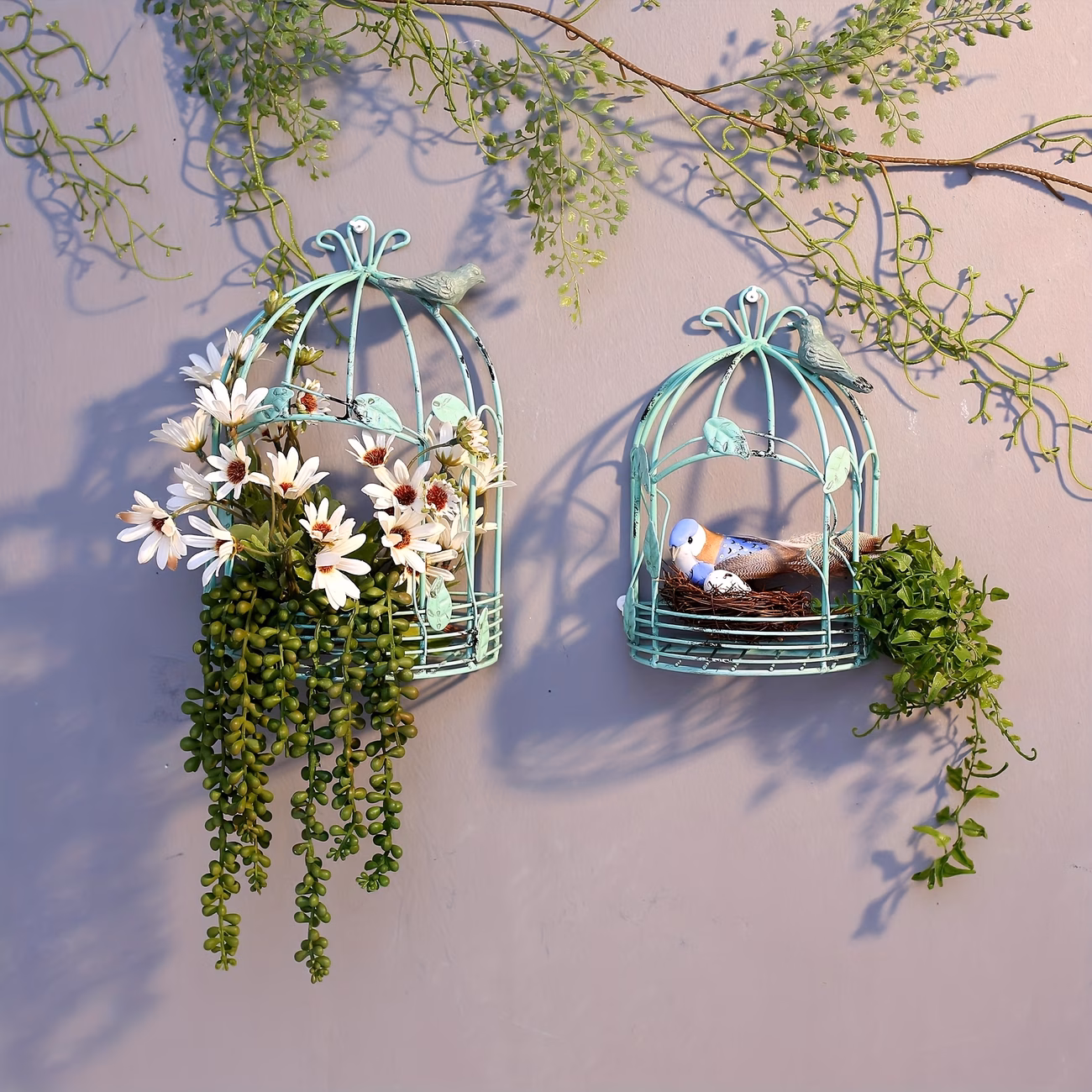 1pc Birdcage Wrought Iron Ornament Mori Series Outdoor Decoration...