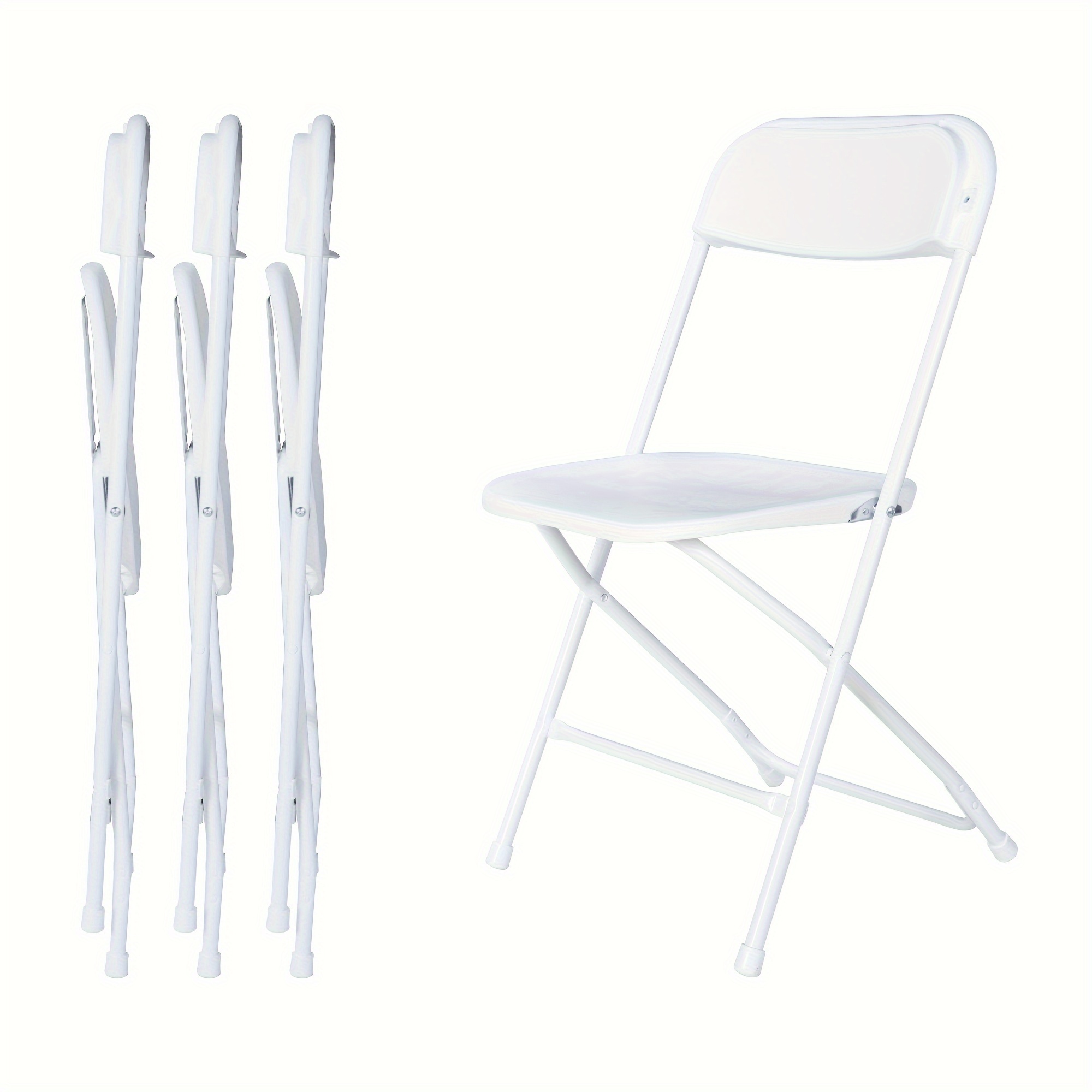 

Plastic Folding Outdoor Chairs With 330lbs Weight Capacity, Comfortable Event Chair-light Weight Folding Chairs For Indoor Outdoor Dinning Party Wedding School Use (white, 4 Pack)