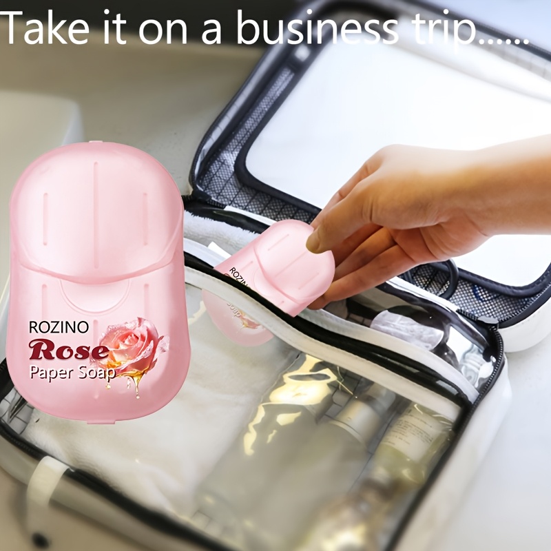 Portable Rose Scented Soap Sheets, 50pcs Box