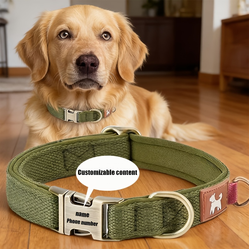 TEMU [custom] Personalized Dog Collar Engraved Name Medium-large Dogs Puppies Cats Additions, Custom Cat Collar With Name And Phone Number Engraving,