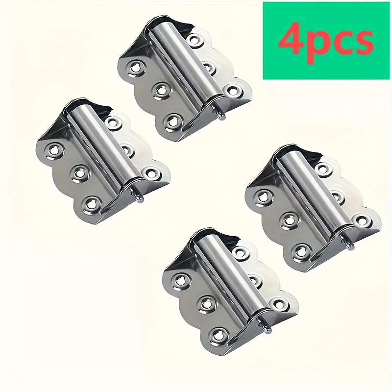 TEMU 4-pack Contemporary Stainless Steel Hinges With Polished , Automatic -closing Hinges For Cabinets, Doors, And , Door Mounting Hardware Included (24 )