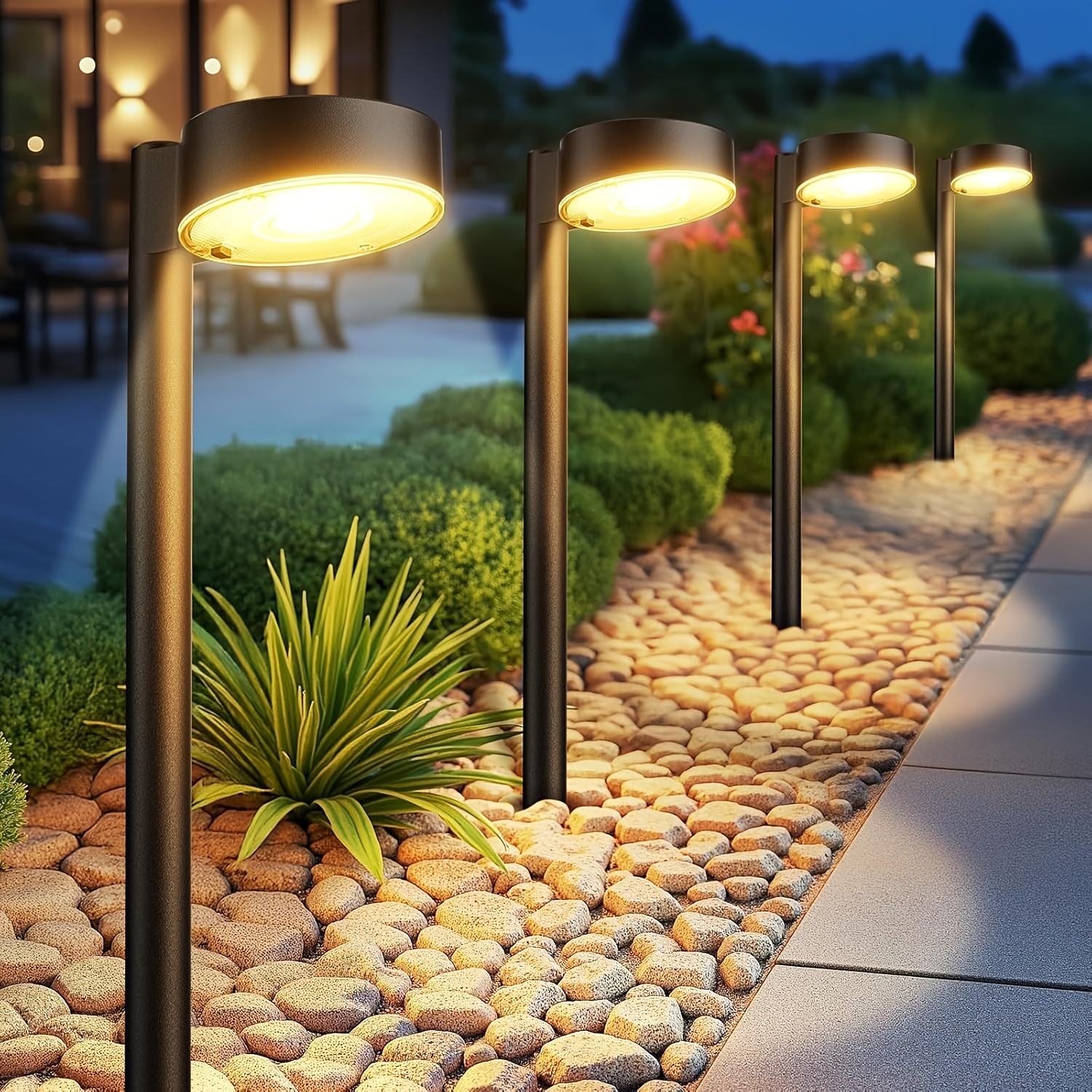 E-shop 8er-Pack Verbesserte LED-Solar-Außenleuchten, Helle Solar-Gartenleuchten, Automatische Ein-/Ausschaltung, für Garten, Wege, Rasen, Terrasse