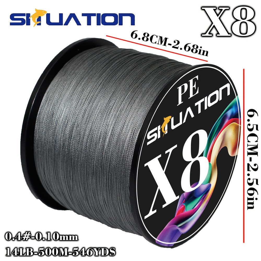 Image of Siiuation 8-strand Pe Fishing Line, 500m-546yds Mainline Featuring A High Pulling Strength, In Options Of Hat Green, Gray, Or Colorful Braided Lines, And Resist Wear, Ideal For Novices And Experienced