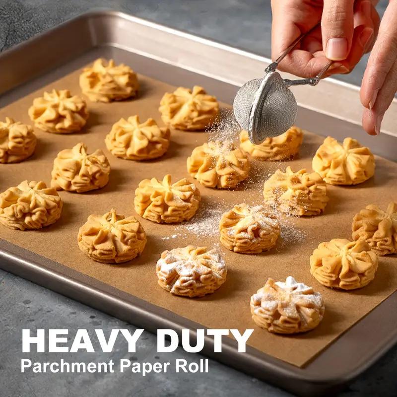 1 roll unbleached parchment paper non stick serrated cutter for baking cooking air fryer silicone oil resistant ideal for chicken fish vegetables more serrated nonstick paper Product details 7