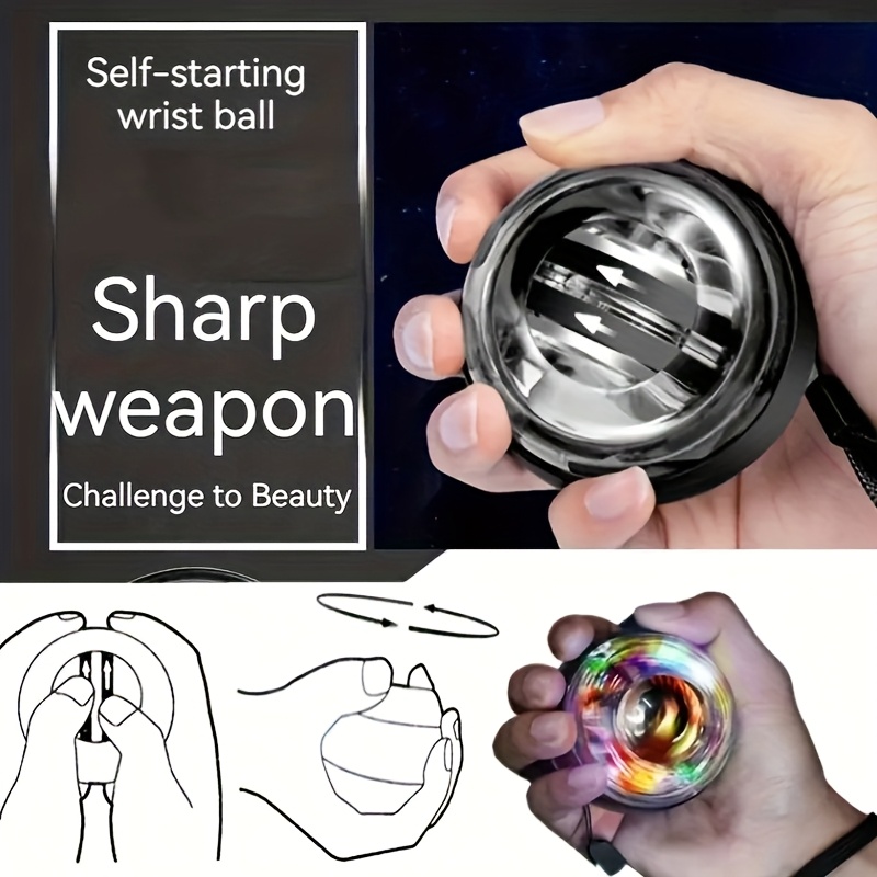 Wrist Strength Training Balls, Grip Balls, And Fitness Gyroscope Balls Are Used by Young People to Relieve Stress And for Muscle Workouts, Focusing on Hand Strength Training