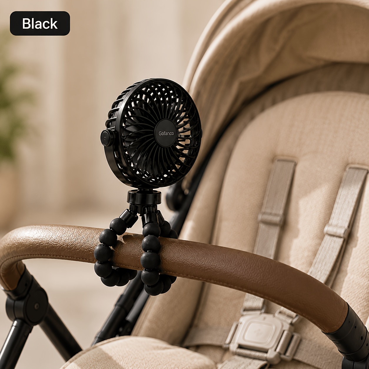 TEMU Mini Stroller Fan, Rechargeable Usb-c Portable Fan With Flexible Tripod Legs, 3 , 360° Rotation, Compact Lightweight Cooling Fan For Stroller,