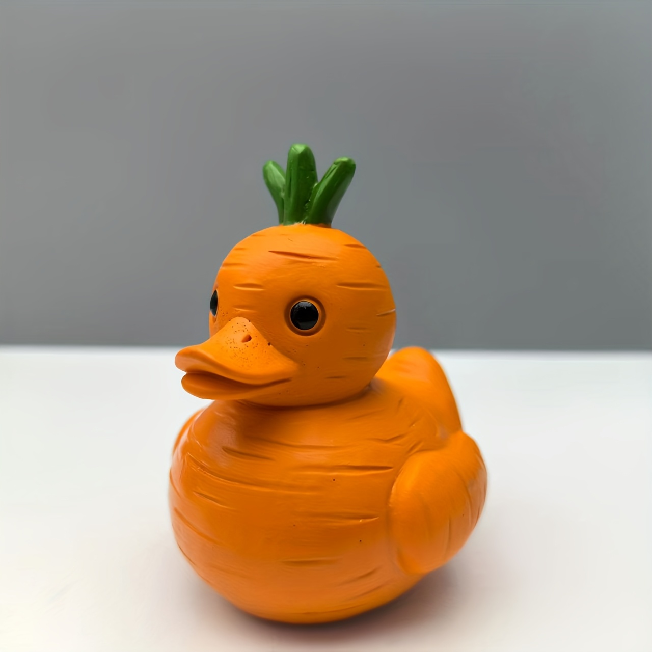Image of 1pc Creative Character Figure - Carrot Duck Resin Ornament From The Vegetable Series
