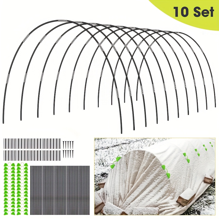 E-shop Insgesamt 50 Gartenbögen für Hochbeete, bestehend aus 10 Sets mit je 8,5Ft rostfreien -Gewächshausbögen für Garten-Netz-Anbaugewölbe, ideal für