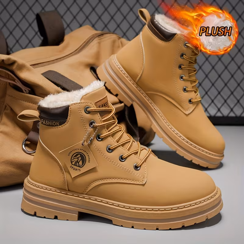 a pair of mens winter warm snow boots stylish and versatile outdoor activities gift for holidays shoes are ideal for sports and leisure featuring a 0