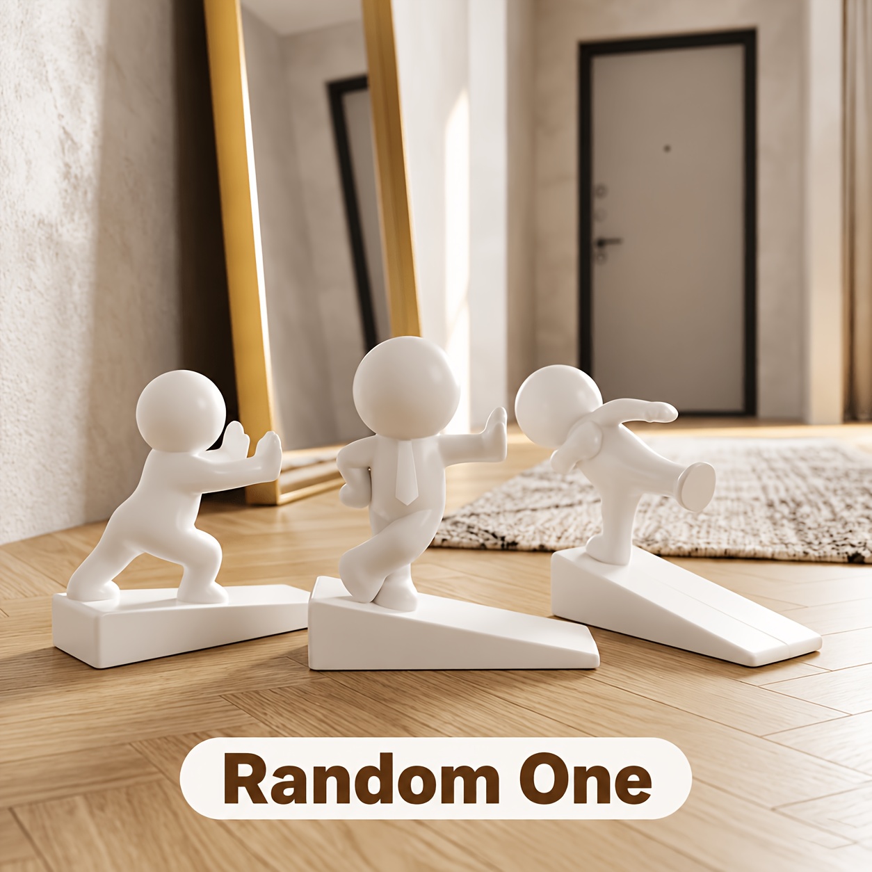 TEMU Random 1pc Heavy-duty Plastic With Non-slip Base And Stable Wedge Design - Suitable For Home, Office, Indoor/outdoor , Modern Minimalist Wedge