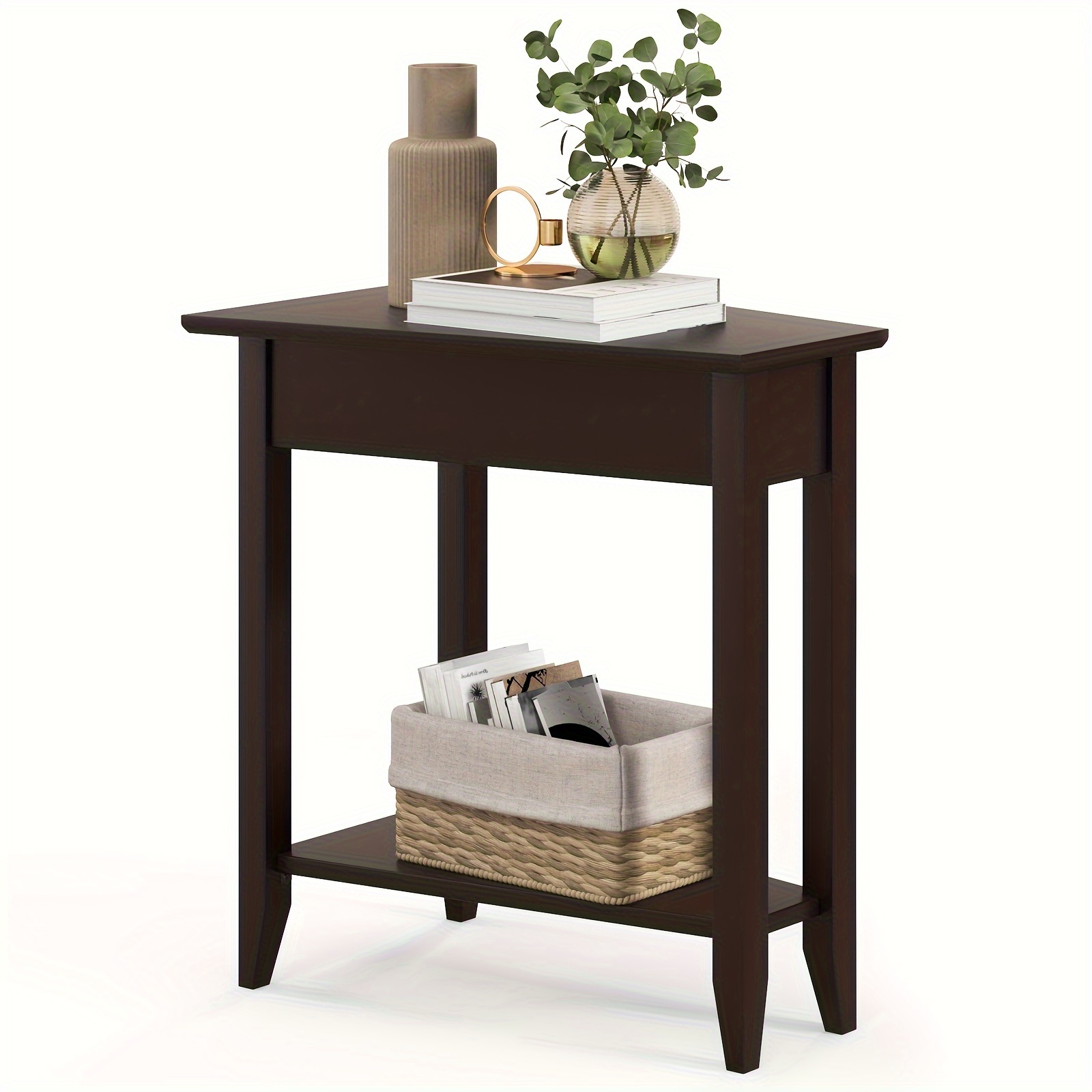 

Lifezeal Wedge End Table, Side And Wood , Table, 24.5" Nightstand, Narrow Table For Small