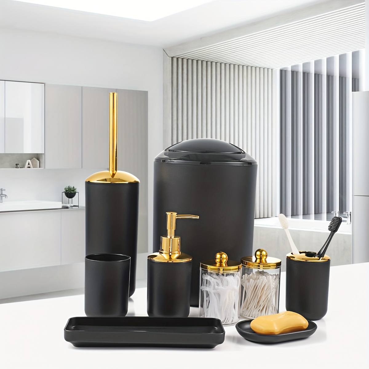 9pcs Bathroom Accessory Set, Complete Essentials