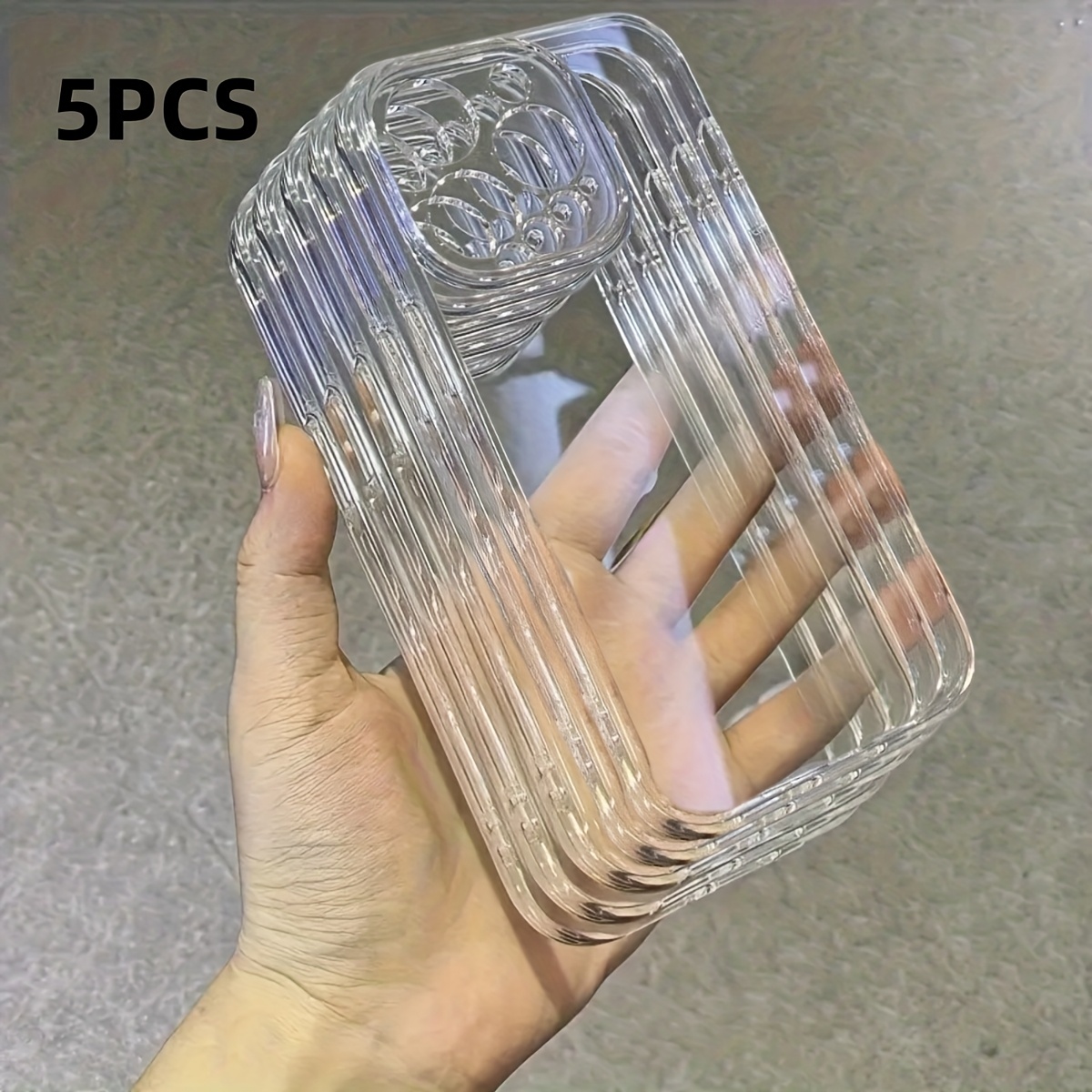 TEMU TPU Transparente para iPhone 17 16 15 14 13 12 11 Pro Max 17 Air 16 15 14 13 Mini X Xs Max Xr 8 7 Plus - 5 Piezas por Paquete