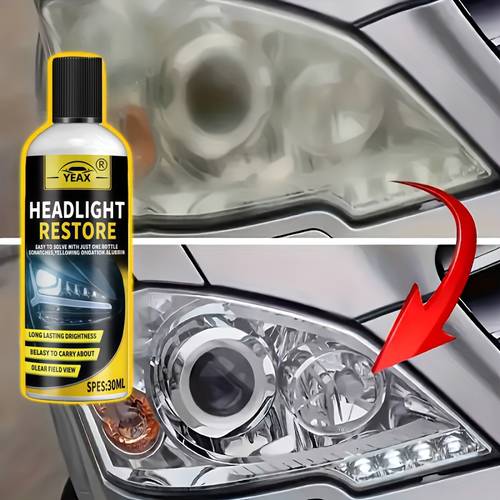 30ml professional car headlight restoration kit removes yellowing oxidation and atomization use polish to enhance brightness