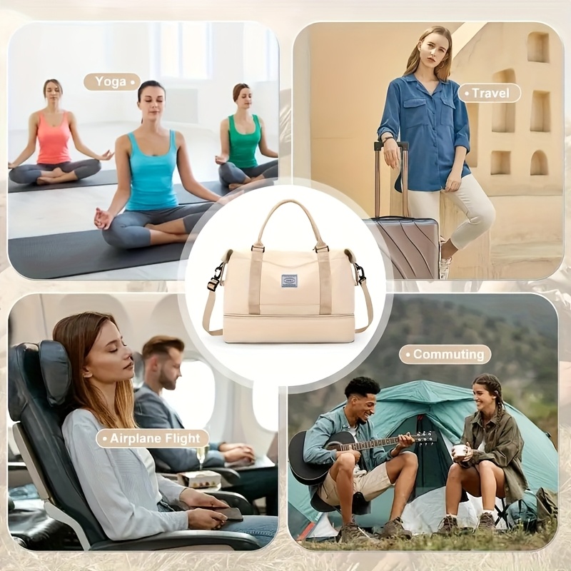 Juego de Bolsas de Viaje de Nailon, Gran Capacidad, De Moda, con Compartimiento para Zapatos, para Hombres, Mujeres, Playa, Casual, Fin de Semana, Compras, Regalo