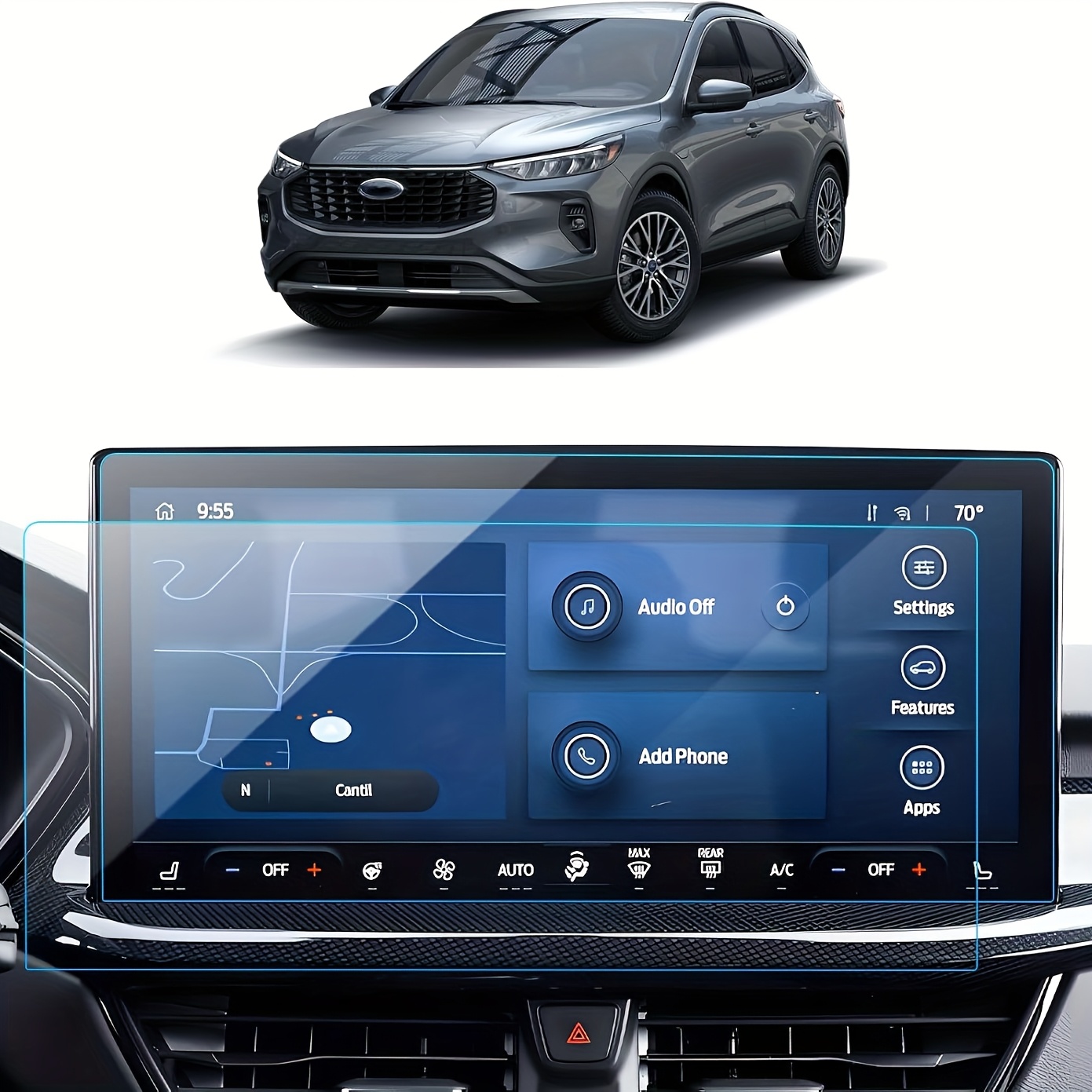Image of 2pcs Screen Pet Protector Film For Ford Focus 2024 2025 For Ford Kuga 2025 For Ford Escape 2024 For For 2025 13.2inch Gps Navigation Touch Screen Pet Protector Film