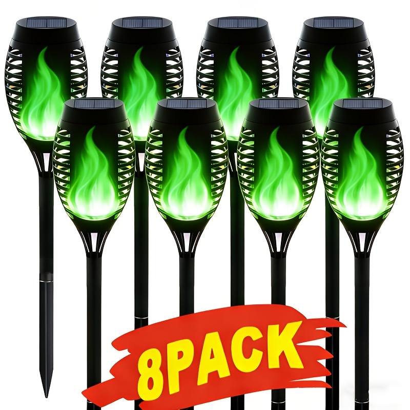 4 to 20pcs Outdoor Solar Torch Lights Warm LED Flame Effect for Yard Garden Decor IP55