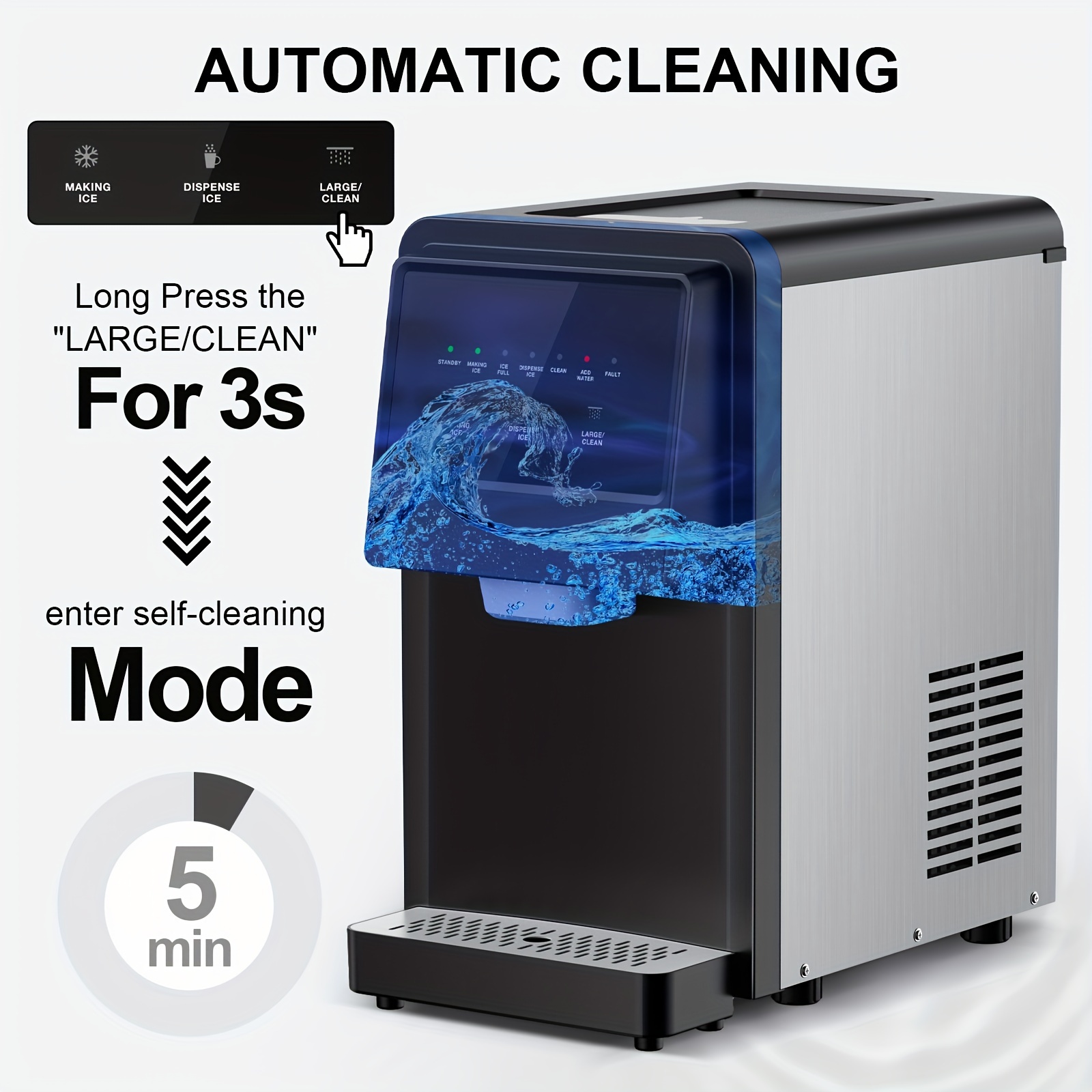 55 lb daily production   ice cubes countertop ice machine Product details 3