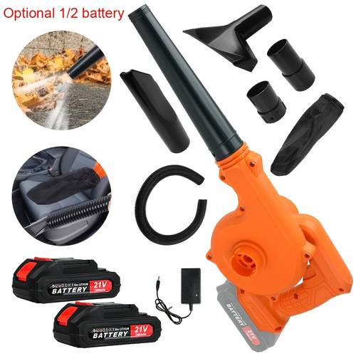 2 in 1 cordless electric leaf blower that combines blowing and suction with an lithium battery 1 2 battery and extension hose powerful to suitable for yard dusting and leaf removal