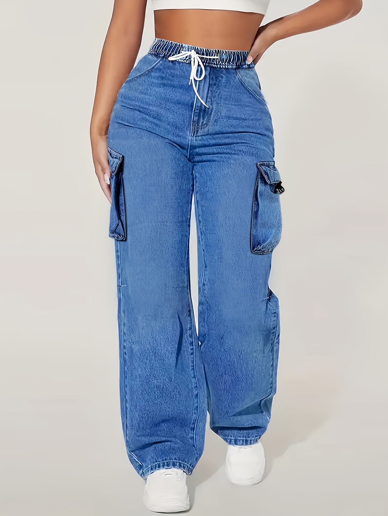 Women's Jeans With Drawstring Waist Womens Straight Leg Jeans