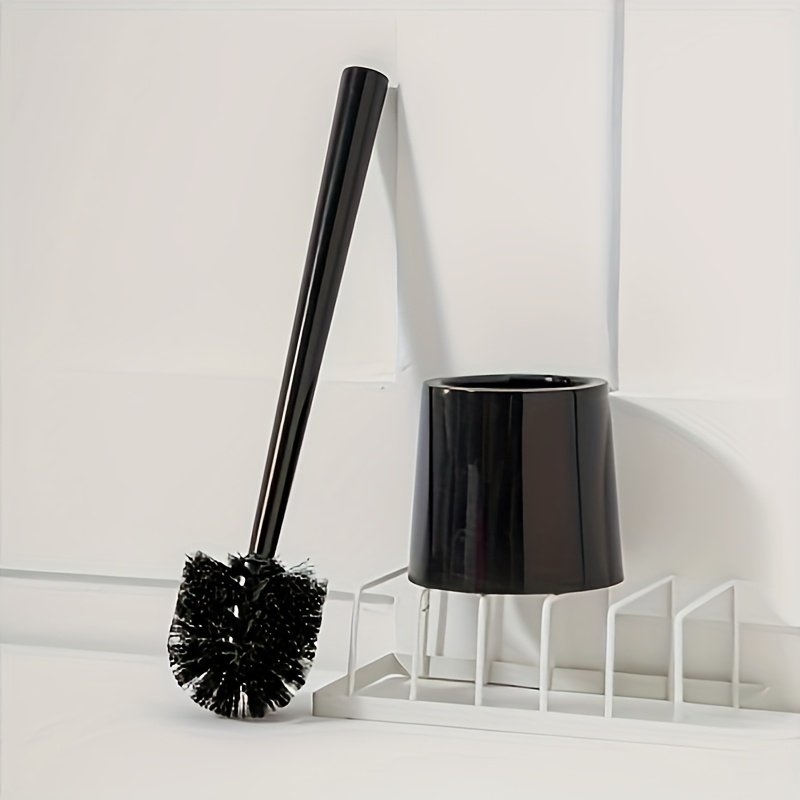 

Flexible Long Handle Toilet Brush Set, Plastic Bathroom Bowl Cleaning Brush, No Dead Corner Design, With Holder, For Living Room, Bathroom, Toilet, Patio - Manual Non-electric Cleaning Tool