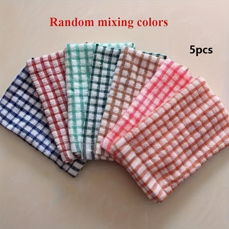 Kitchen Dish Cloth, For Dishwashing, 28*40cm Dish Cloth, Absorbent Kitchen Cloth, 5pcs Set, Quick-drying Cleaning Cloth, Random Color