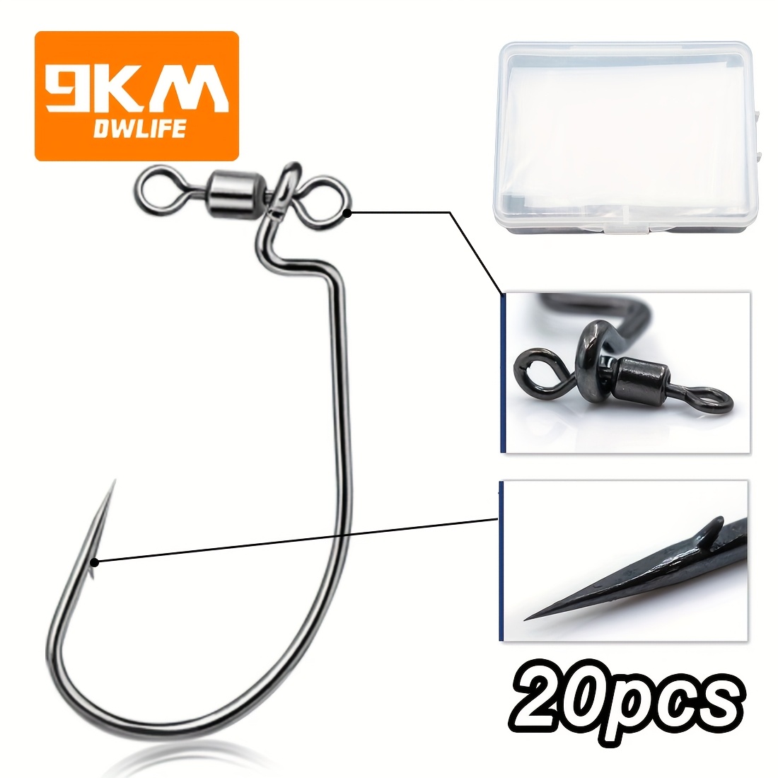 Lot De 25 Hameçons En Ligne Avec émerillons Larges